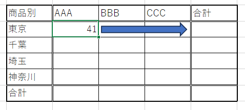 SUMIFS関数右にコピー