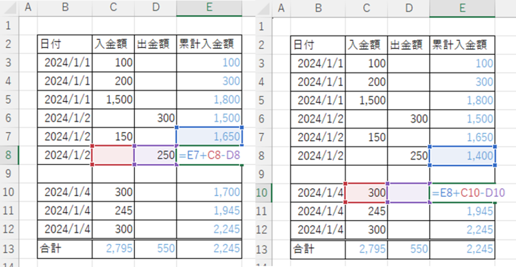 計算式が崩れた状態1