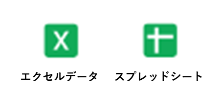 エクセルデータとGoogleスプレッドシートのアイコンの違い