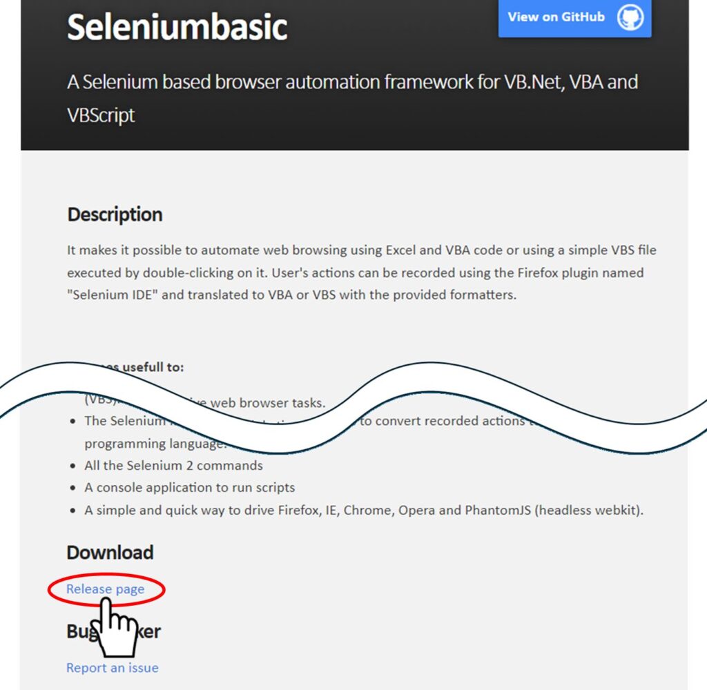 Seleniumbasicのダウンロードページ