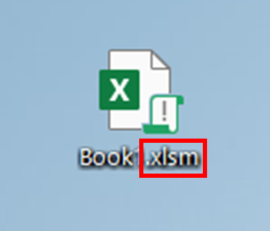 拡張子が「.xlsm」になっている