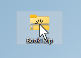 「zip」ファイルをダブルクリックして開く