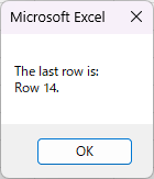 VBA message box with last line displayed