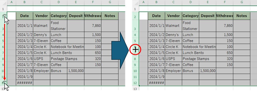 How to change all row heights to the same height