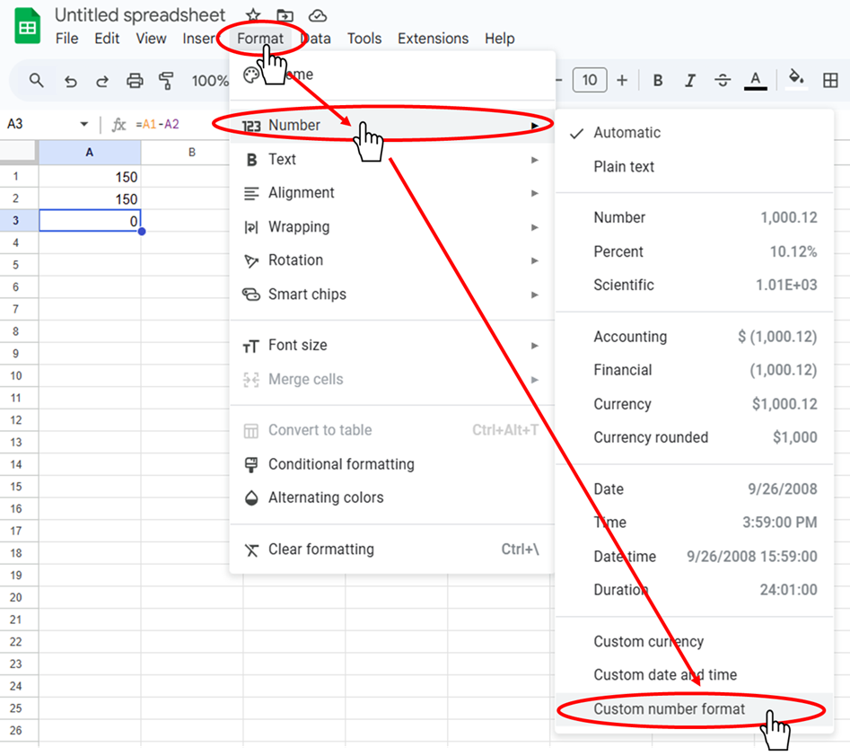 Click on "Custom Numeric Format