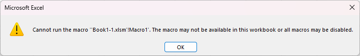 Macros are not available