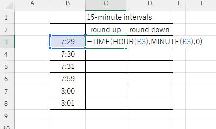 How to input TIME function