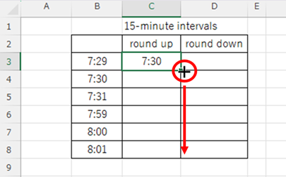 How to copy down a function you have entered