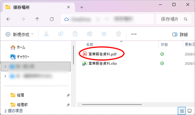 PDFデータが保存された